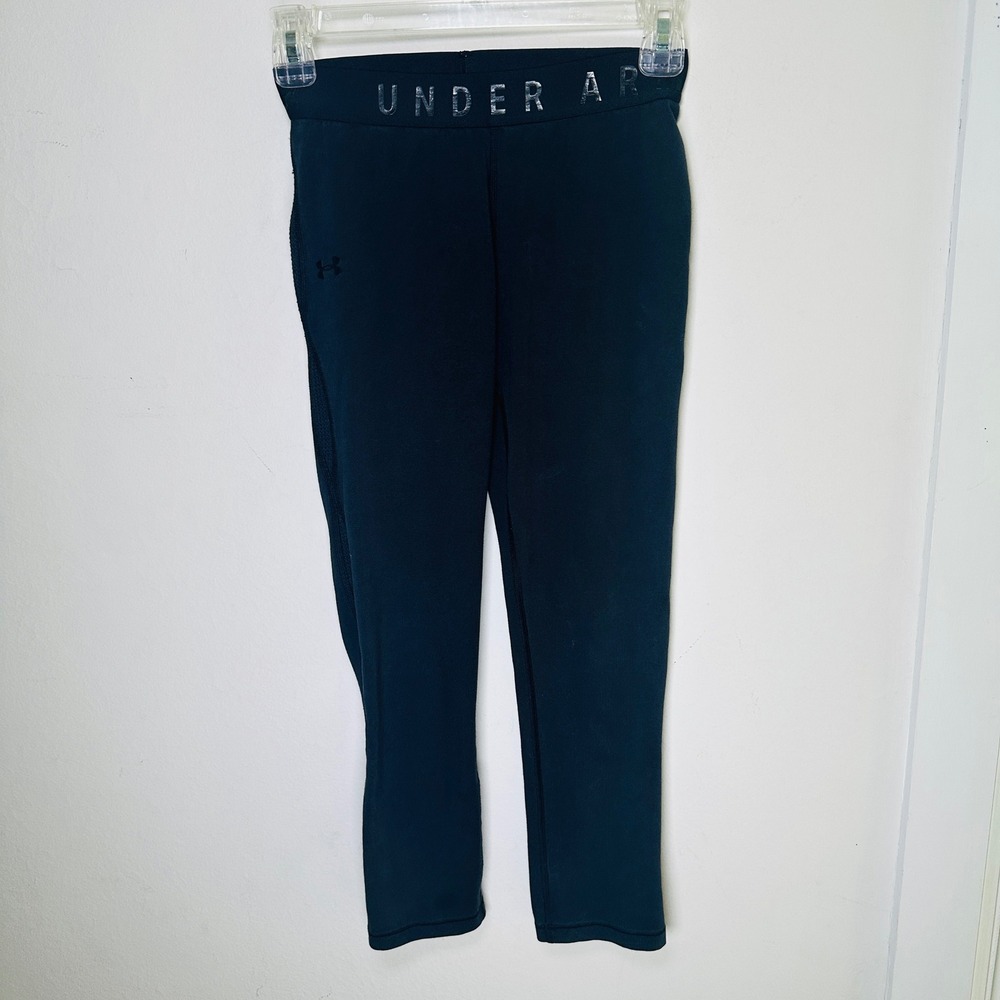 Under Armour Womens HeatGear Fitted Cropped Leggings Black XS 1329317-001